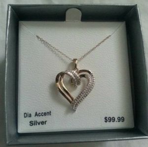 Gold Over Silver Heart Pendant Necklace